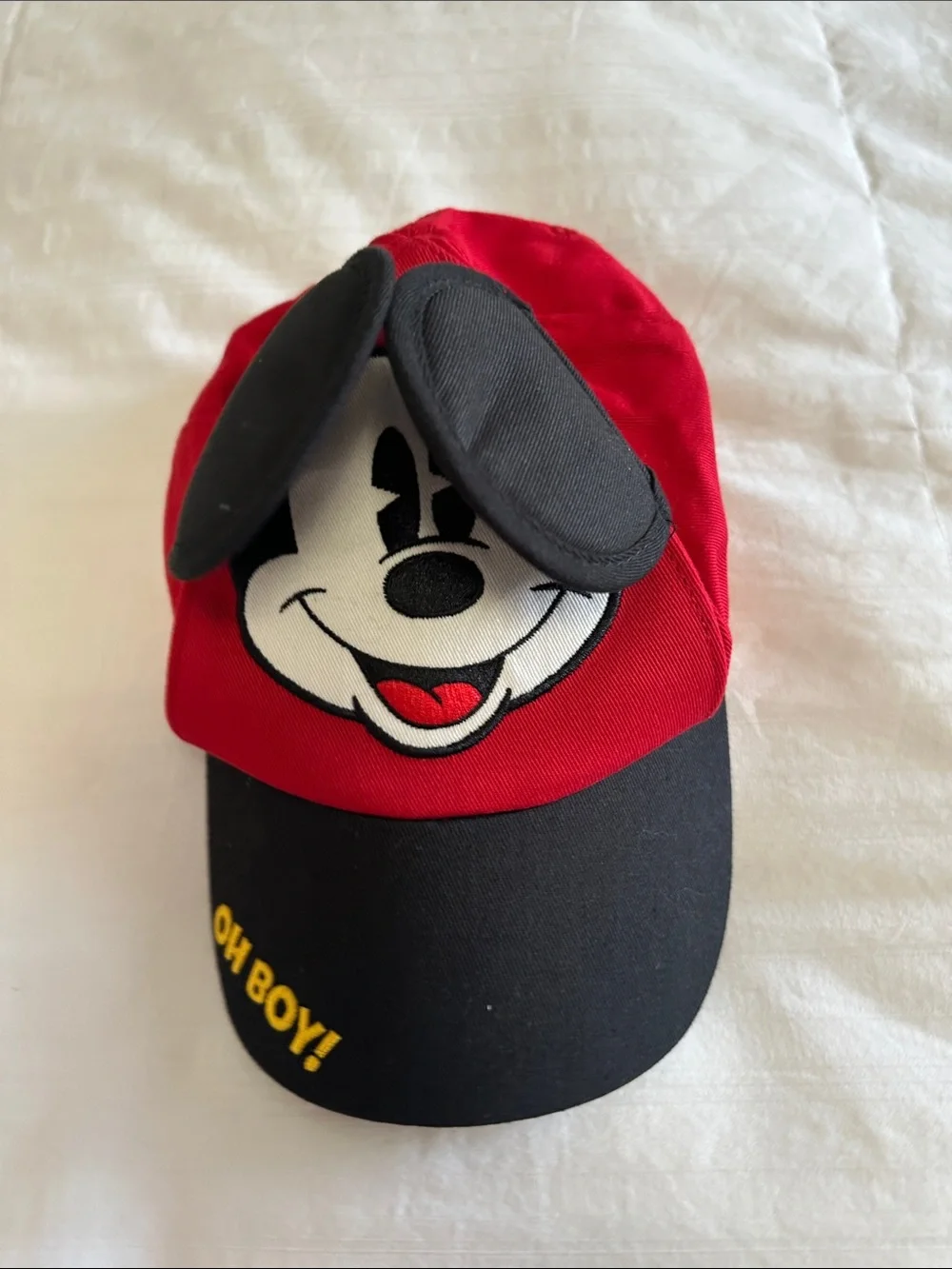 Disney Mickey Mouse Red and Black Kids Cap with Flap Ears